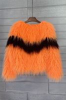Laden Sie das Bild in den Galerie-Viewer, Shearling Kunstpelz Orangefarbener Verdickter Frauenmantel