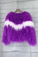 Laden Sie das Bild in den Galerie-Viewer, Shearling Kunstpelz Orangefarbener Verdickter Frauenmantel