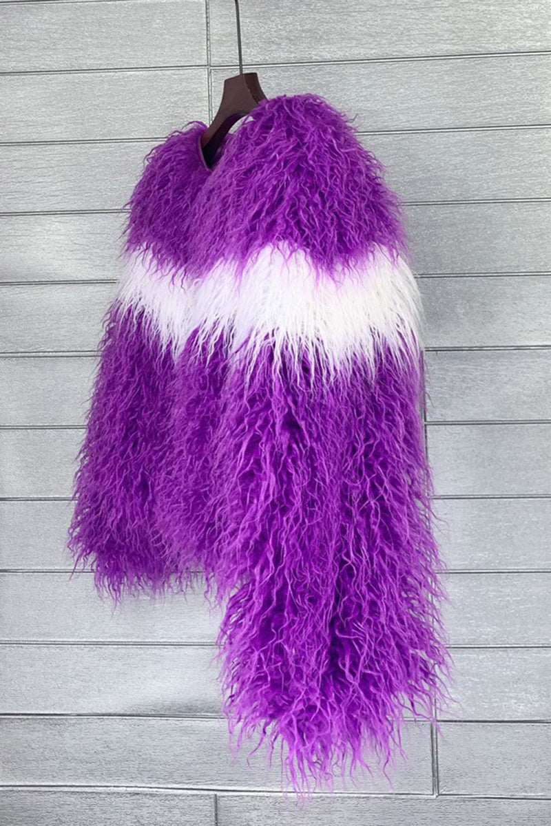 Laden Sie das Bild in den Galerie-Viewer, Shearling Kunstpelz Orangefarbener Verdickter Frauenmantel