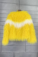 Laden Sie das Bild in den Galerie-Viewer, Shearling Kunstpelz Orangefarbener Verdickter Frauenmantel