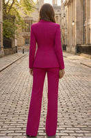 Laden Sie das Bild in den Galerie-Viewer, Fuchsia Peak Revers Zweiteilige Slim Fit Damen Businessanzüge