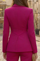 Laden Sie das Bild in den Galerie-Viewer, Fuchsia Peak Revers Zweiteilige Slim Fit Damen Businessanzüge