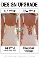 Laden Sie das Bild in den Galerie-Viewer, Tüll Elfenbein Korsett Quadratischer Ausschnitt Gerafftes Bodycon Mini Standesamt Kleid mit Rüschen