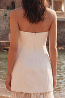 Laden Sie das Bild in den Galerie-Viewer, Elfenbein Scheide Herzausschnitt Langes Standesamt Kleid mit Spitze