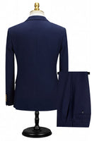 Laden Sie das Bild in den Galerie-Viewer, 2-teilige Schwarze Spitzrevers Doppelreihige Herrenanzüge