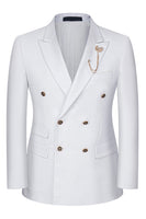 Laden Sie das Bild in den Galerie-Viewer, 2-teilige Schwarze Spitzrevers Doppelreihige Herrenanzüge