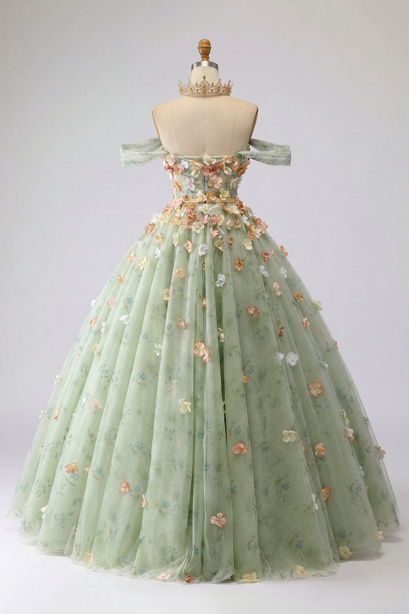 Laden Sie das Bild in den Galerie-Viewer, Ballkleid Champagner Schulterfreies Prinzessin Quinceanera-Kleid