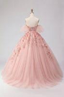 Laden Sie das Bild in den Galerie-Viewer, Schulterfreies Applikiertes Ballgewand Blush Quinceanera-Kleid