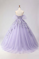 Laden Sie das Bild in den Galerie-Viewer, Schulterfreies Applikiertes Ballgewand Blush Quinceanera-Kleid