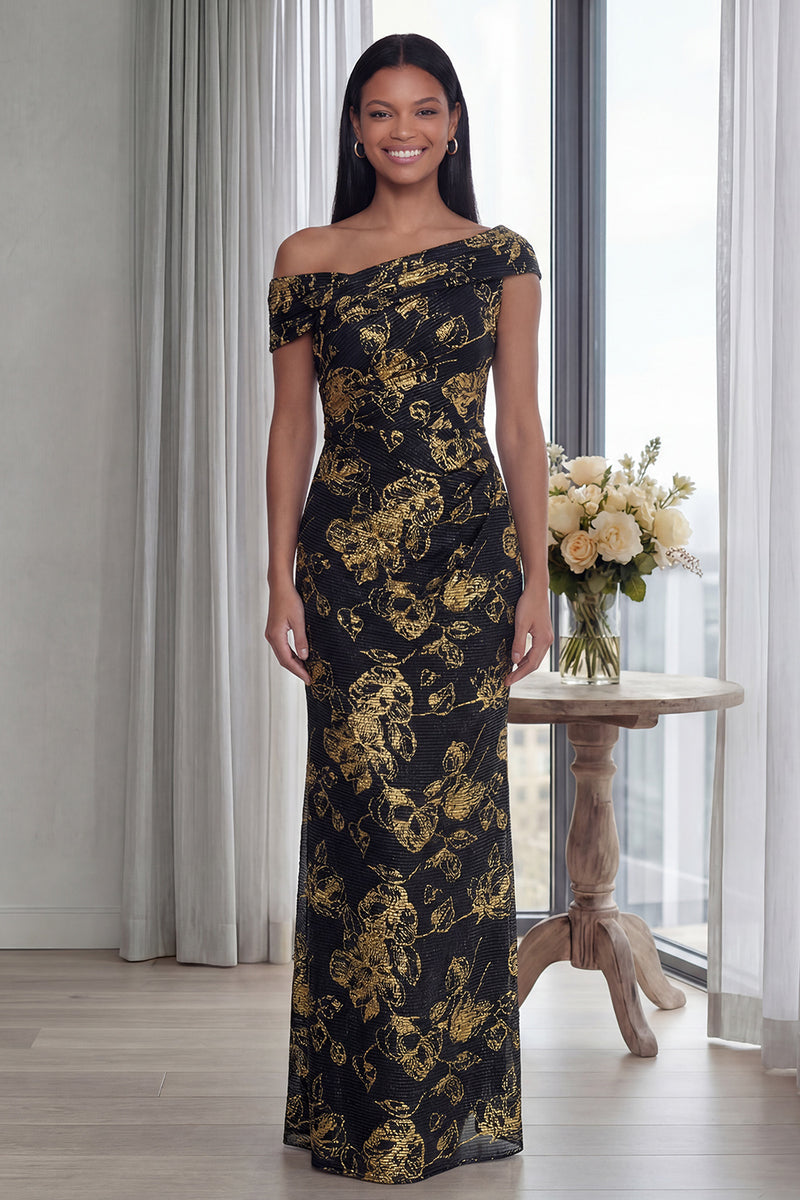 Laden Sie das Bild in den Galerie-Viewer, Dunkelgrünes Schulterfreies Langes Festkleid mit Reißverschluss