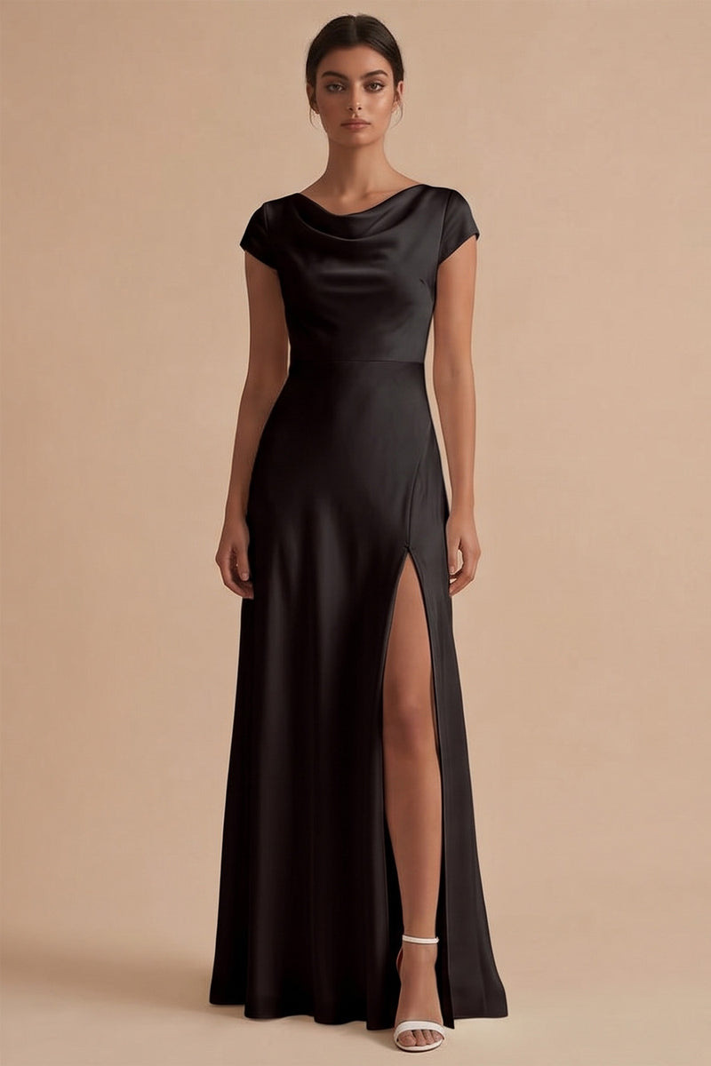 Laden Sie das Bild in den Galerie-Viewer, Weißes Langes Standesamt Kleid mit Schlitz