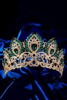 Laden Sie das Bild in den Galerie-Viewer, Luxus Kristallkrone Goldenes Diadem für Ballköniginnen