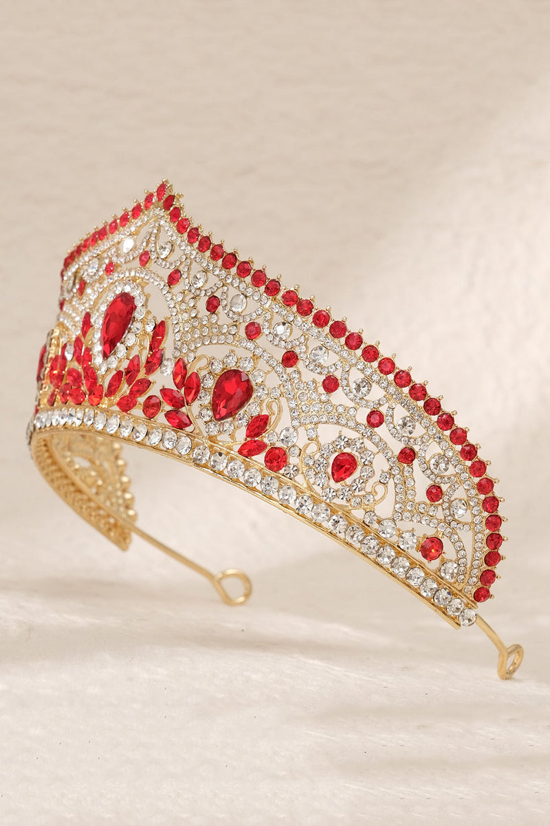 Laden Sie das Bild in den Galerie-Viewer, Luxuriöse Kristallprinzessin Goldene Kronen-Tiara