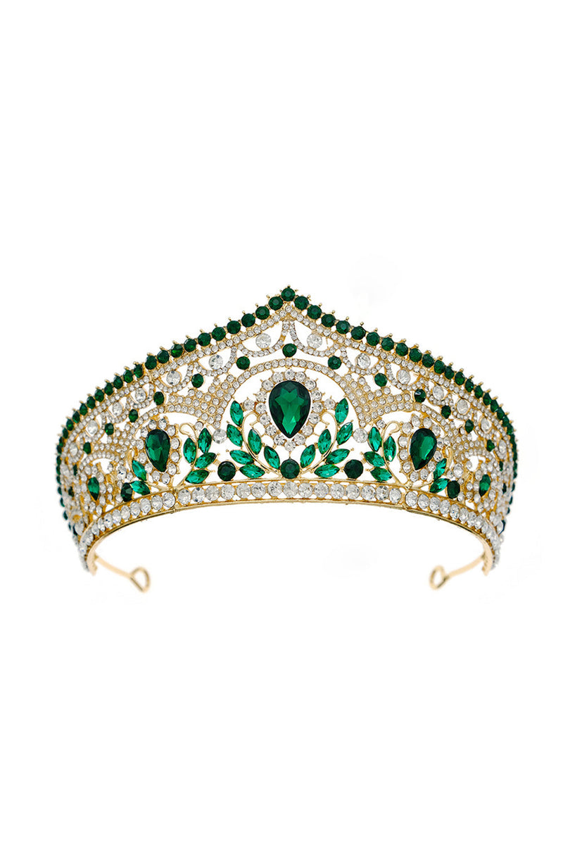 Laden Sie das Bild in den Galerie-Viewer, Luxuriöse Kristallprinzessin Goldene Kronen-Tiara