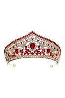 Laden Sie das Bild in den Galerie-Viewer, Luxuriöse Kristallprinzessin Goldene Kronen-Tiara
