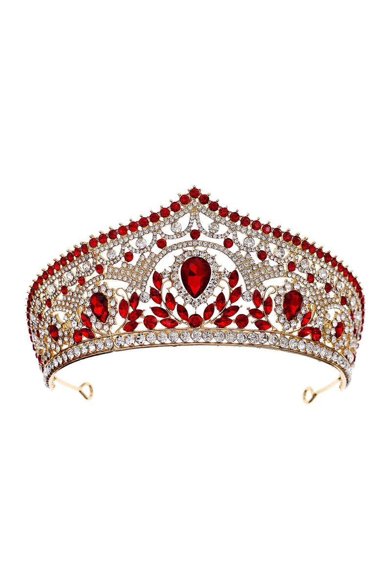 Laden Sie das Bild in den Galerie-Viewer, Luxuriöse Kristallprinzessin Goldene Kronen-Tiara