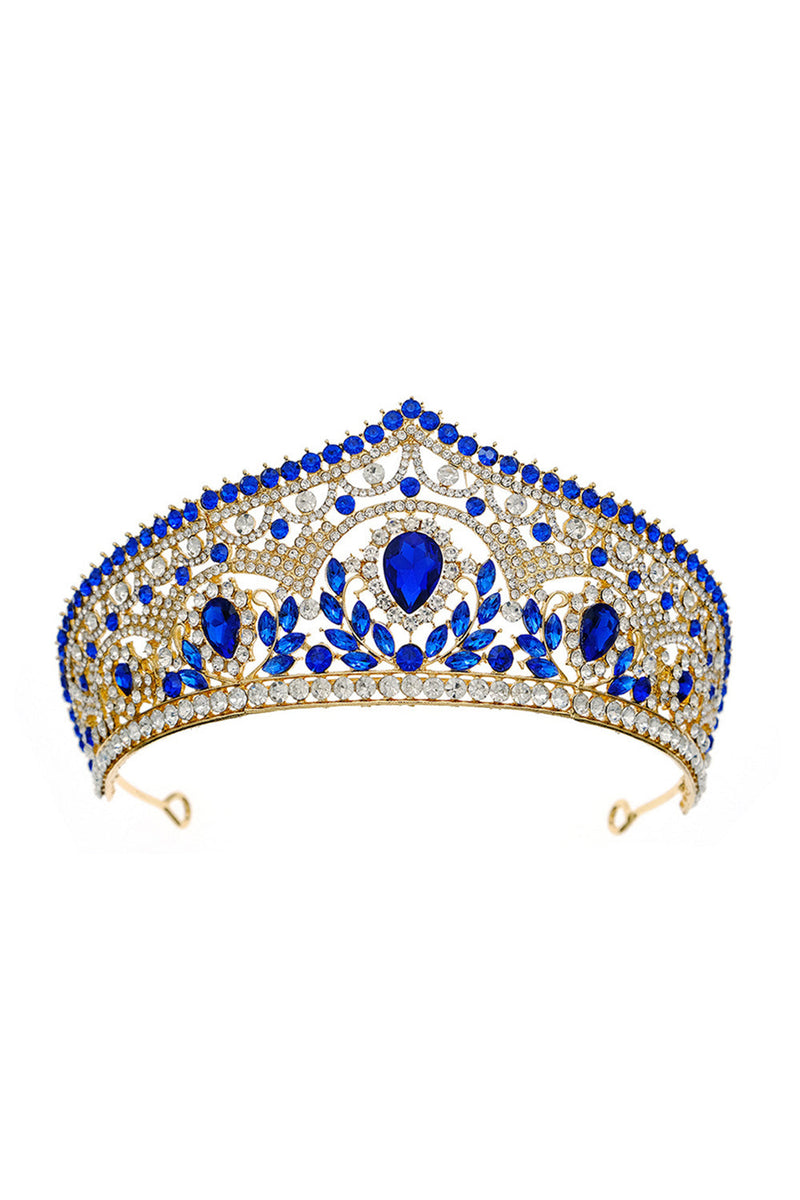 Laden Sie das Bild in den Galerie-Viewer, Luxuriöse Kristallprinzessin Goldene Kronen-Tiara