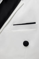 Laden Sie das Bild in den Galerie-Viewer, Schwarze zweiteilige Einknopf-Notch-Anzüge für Herrenabschlussball