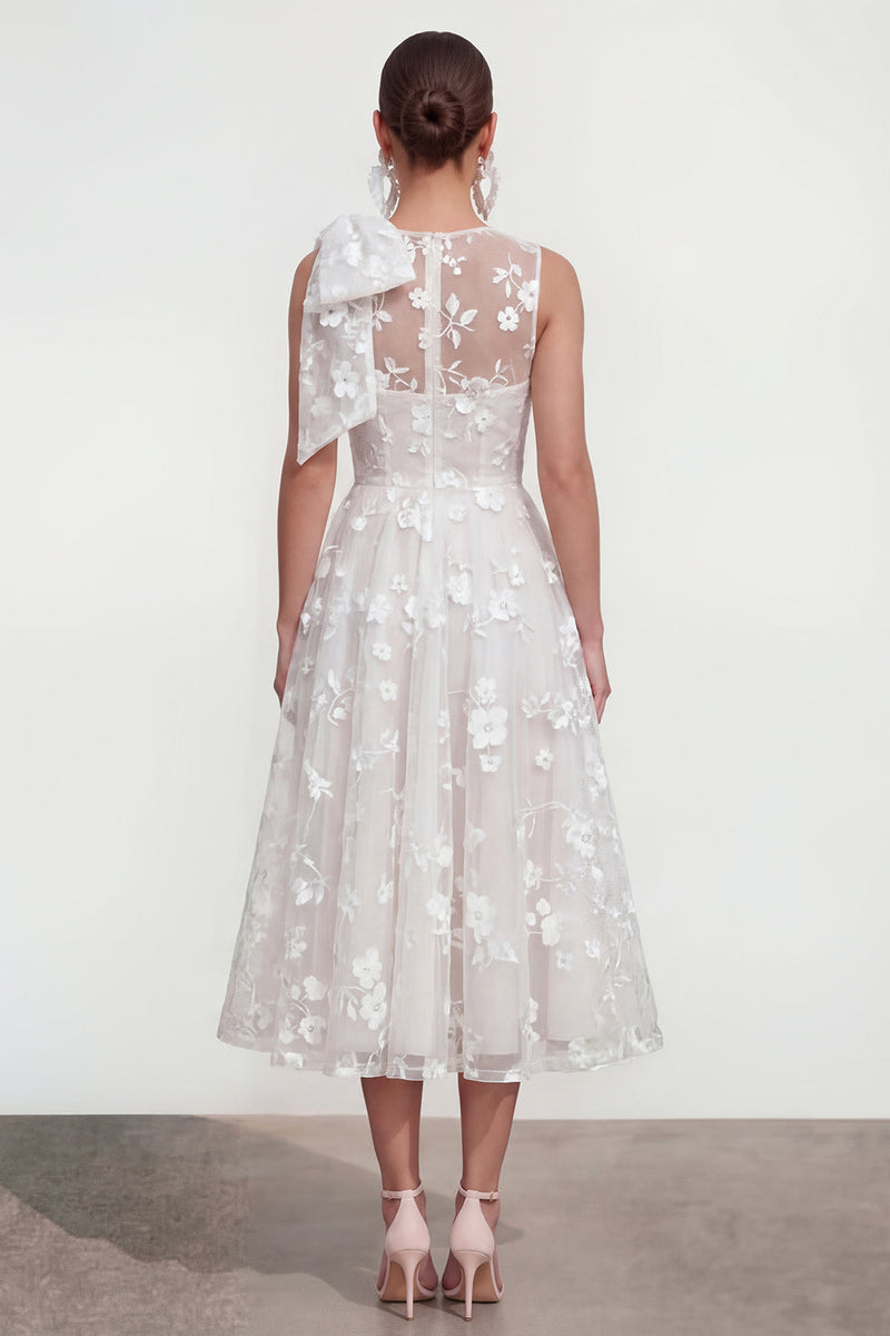 Laden Sie das Bild in den Galerie-Viewer, Rosa Geblümtes A-Linie Rundhals Ballkleid mit Rundhalsausschnitt und Taschen