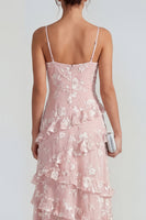 Laden Sie das Bild in den Galerie-Viewer, Shearh Lilac Blumen-Spaghettiträger Maxikleid mit Rüschen und Schlitz