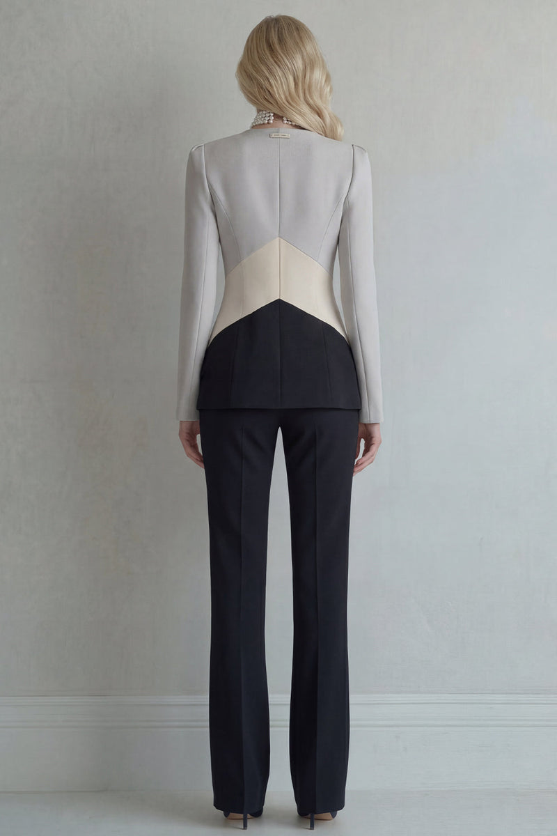Laden Sie das Bild in den Galerie-Viewer, Blaue Marineblaue Patchwork Einreihige Zzweiteilige Slim Fit Abschlussballanzüge