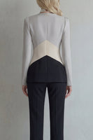 Laden Sie das Bild in den Galerie-Viewer, Blaue Marineblaue Patchwork Einreihige Zzweiteilige Slim Fit Abschlussballanzüge