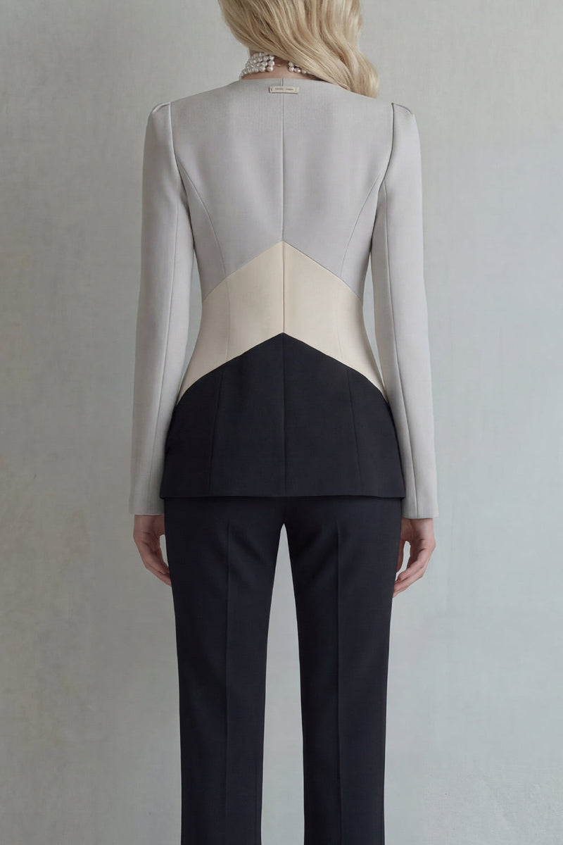 Laden Sie das Bild in den Galerie-Viewer, Blaue Marineblaue Patchwork Einreihige Zzweiteilige Slim Fit Abschlussballanzüge