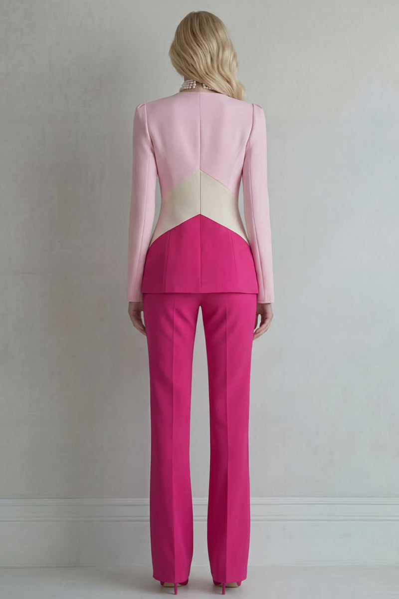 Laden Sie das Bild in den Galerie-Viewer, Blaue Marineblaue Patchwork Einreihige Zzweiteilige Slim Fit Abschlussballanzüge