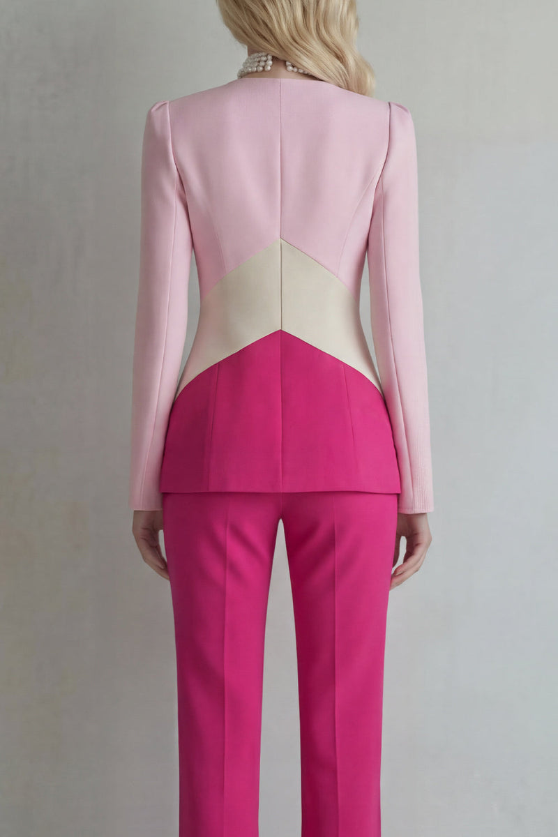 Laden Sie das Bild in den Galerie-Viewer, Blaue Marineblaue Patchwork Einreihige Zzweiteilige Slim Fit Abschlussballanzüge