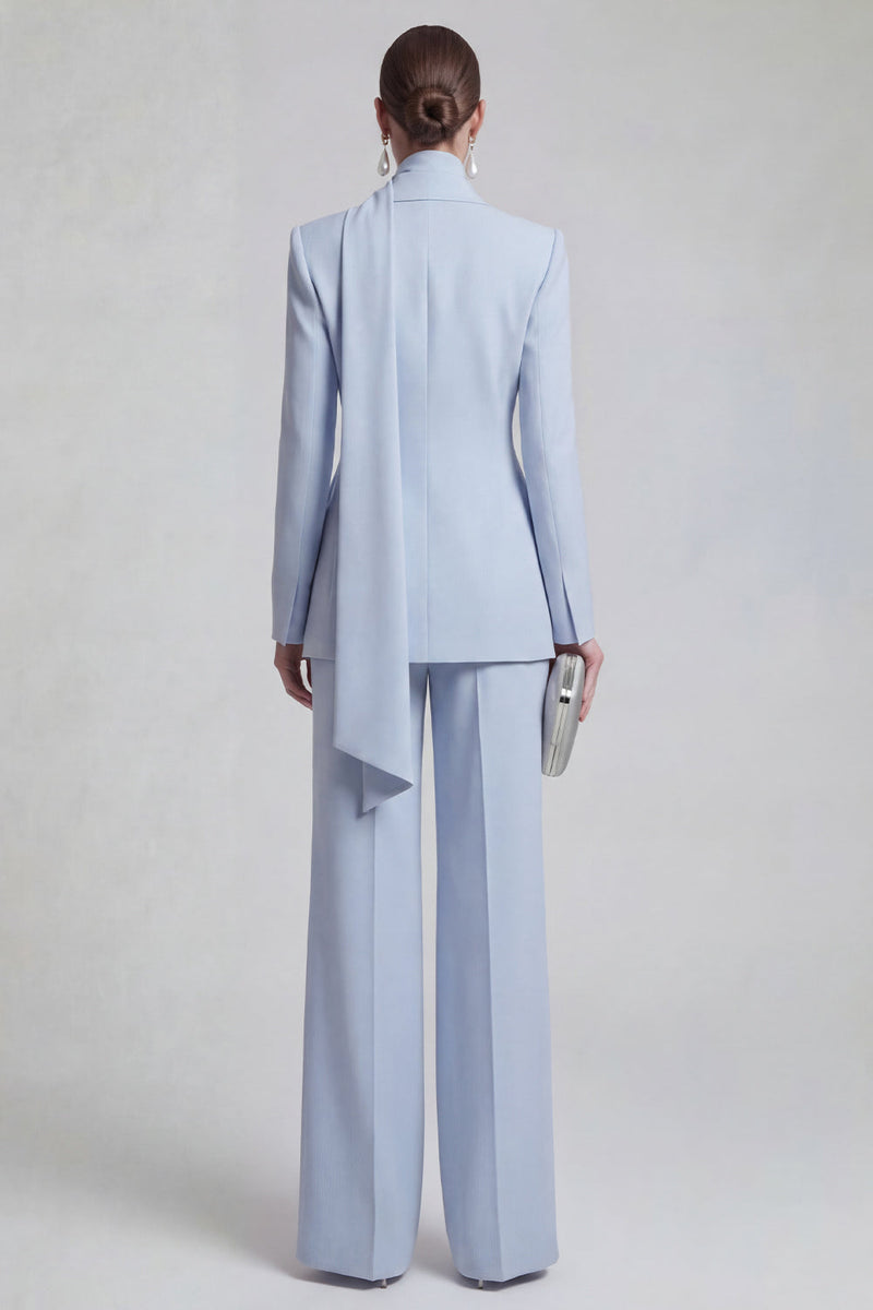 Laden Sie das Bild in den Galerie-Viewer, 2-teilige Blaue Einreihige Slim-Fit Schal-Revers Abschlussballanzüge