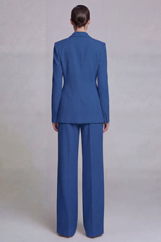 Dunkelblaue Einreihige Zweiteilige Abschlussballanzüge mit gekerbtem Revers