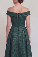 Laden Sie das Bild in den Galerie-Viewer, Rouge Jacquard Floral Off The Shoulder Eine Linie lange Mutter der Braut Kleid