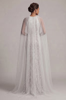 Laden Sie das Bild in den Galerie-Viewer, Pailletten-Elfenbein-Meerjungfrauenkleid Mutter der Braut mit Mützenärmeln