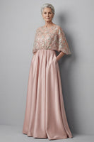 Laden Sie das Bild in den Galerie-Viewer, Blush 3/4 Ärmel appliquiert A-Linie Brautmutterkleid