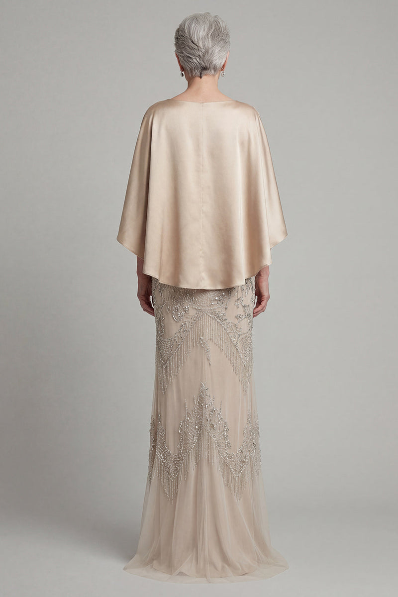 Laden Sie das Bild in den Galerie-Viewer, Champagner-Meerjungfrau-Pailletten-Mutter-Braut-Kleid mit Taschen