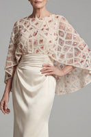 Laden Sie das Bild in den Galerie-Viewer, Meerjungfrauen-Elfenbeinperlen, funkelndes langes Mutter-der-Braut-Kleid