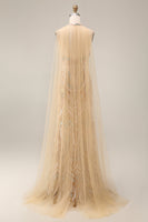 Laden Sie das Bild in den Galerie-Viewer, Glitzerndes Champagner-Halter-Meerjungfrauen-Pailletten Langes Abendkleid