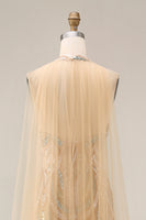 Laden Sie das Bild in den Galerie-Viewer, Glitzerndes Champagner-Halter-Meerjungfrauen-Pailletten Langes Abendkleid