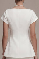 Laden Sie das Bild in den Galerie-Viewer, Bodycon Bateau Hals Mütze Ärmel Standesamt Kleid