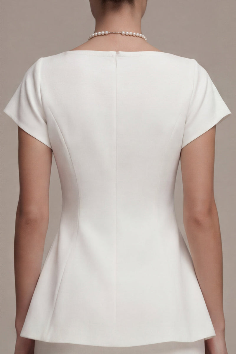 Laden Sie das Bild in den Galerie-Viewer, Bodycon Bateau Hals Mütze Ärmel Standesamt Kleid