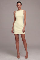 Laden Sie das Bild in den Galerie-Viewer, Bateau Hals Satin Bodycon Standesamt Kleid