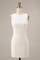 Laden Sie das Bild in den Galerie-Viewer, Bateau Hals Satin Bodycon Standesamt Kleid