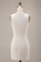 Laden Sie das Bild in den Galerie-Viewer, Bateau Hals Satin Bodycon Standesamt Kleid
