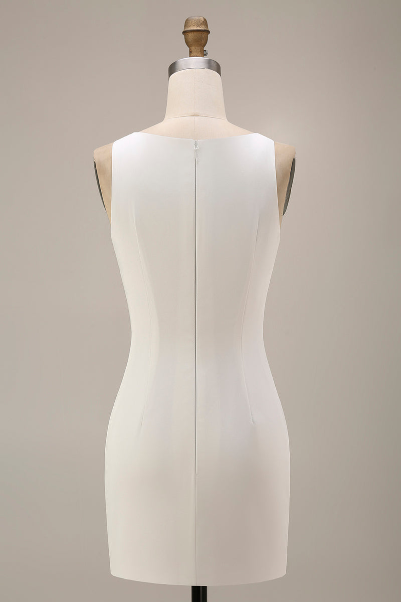 Laden Sie das Bild in den Galerie-Viewer, Bateau Hals Satin Bodycon Standesamt Kleid