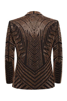 Glitzernde goldene 2-teilige offene Herrenballanzüge