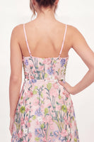 Laden Sie das Bild in den Galerie-Viewer, Tüll-Blumen-A-Linie besticktes rosa Mini-Homecoming-Kleid
