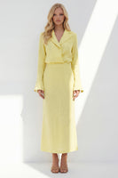 Laden Sie das Bild in den Galerie-Viewer, Zweiteiliges Business-Kleid mit blauer Kerbe-Revers