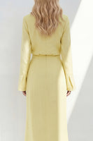 Laden Sie das Bild in den Galerie-Viewer, Zweiteiliges Business-Kleid mit blauer Kerbe-Revers