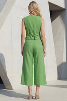 Laden Sie das Bild in den Galerie-Viewer, Grüne V-Ausschnitt einreihige Slim Fit Midi-Damenanzüge
