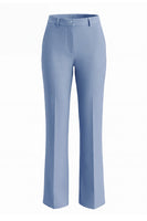 Laden Sie das Bild in den Galerie-Viewer, Staubiger blauer Notched Revers mit einem Knopf Slim Fit langer Frauenanzug